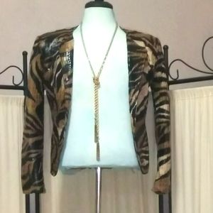 Selene animal print blazer style jacket size M